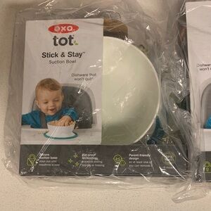 OXO Tot Stick & Stay Suction Bowl & Plate in White/Teal